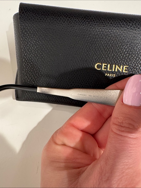 Celine metal triomphe Silver Frame Sunglasses with Black Lenses 54MM geometric main image 3